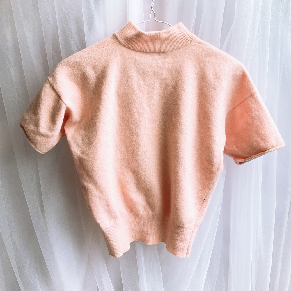Vintage Wallis Pink Knit Short Sleeve Sweater Small - Picture 2 of 5